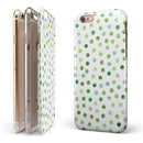 Green Watercolor Dots over White iPhone 6/6s or 6/6s Plus 2-Piece Hybrid INK-Fuzed Case