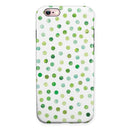 Green Watercolor Dots over White iPhone 6/6s or 6/6s Plus 2-Piece Hybrid INK-Fuzed Case