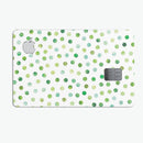 Green Watercolor Dots over White - Premium Protective Decal Skin-Kit for the Apple Credit Card