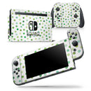 Green Watercolor Dots over White - Vinyl Skin Wrap for Nintendo Switch 2, OLED, Lite, Pro Controller, Wii & Classic Handhelds