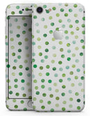 Green Watercolor Dots over White - Skin-kit for the iPhone 8 or 8 Plus