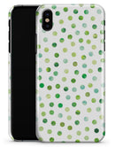 Green Watercolor Dots over White - iPhone X Clipit Case