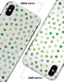 Green Watercolor Dots over White - iPhone X Clipit Case
