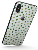 Green Watercolor Dots over White - iPhone X Skin-Kit