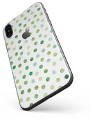 Green Watercolor Dots over White - iPhone X Skin-Kit