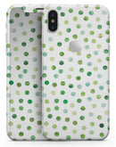 Green Watercolor Dots over White - iPhone X Skin-Kit