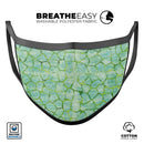 Green Watercolor Giraffe Pattern - Made in USA Mouth Cover Unisex Anti-Dust Cotton Blend Reusable & Washable Face Mask with Adjustable Sizing for Adult or Child