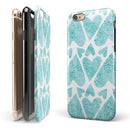 Green Watercolor Hearts Pattern iPhone 6/6s or 6/6s Plus 2-Piece Hybrid INK-Fuzed Case