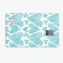 Green Watercolor Hearts Pattern - Premium Protective Decal Skin-Kit for the Apple Credit Card