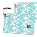 Green Watercolor Hearts Pattern - Premium Protective Decal Skin-Kit for the Apple Credit Card