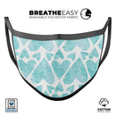 Green Watercolor Hearts Pattern - Made in USA Mouth Cover Unisex Anti-Dust Cotton Blend Reusable & Washable Face Mask with Adjustable Sizing for Adult or Child