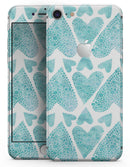 Green Watercolor Hearts Pattern - Skin-kit for the iPhone 8 or 8 Plus
