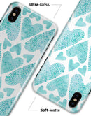 Green Watercolor Hearts Pattern - iPhone X Clipit Case