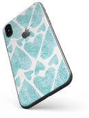 Green Watercolor Hearts Pattern - iPhone X Skin-Kit