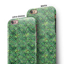 Green Watercolor Helix Pattern iPhone 6/6s or 6/6s Plus 2-Piece Hybrid INK-Fuzed Case