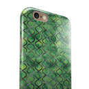 Green Watercolor Helix Pattern iPhone 6/6s or 6/6s Plus 2-Piece Hybrid INK-Fuzed Case