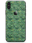 Green Watercolor Helix Pattern - iPhone X Skin-Kit