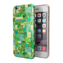 Green Watercolor Patchwork iPhone 6/6s or 6/6s Plus 2-Piece Hybrid INK-Fuzed Case