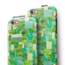 Green Watercolor Patchwork iPhone 6/6s or 6/6s Plus 2-Piece Hybrid INK-Fuzed Case