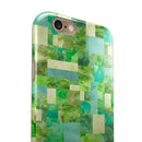 Green Watercolor Patchwork iPhone 6/6s or 6/6s Plus 2-Piece Hybrid INK-Fuzed Case