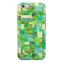 Green Watercolor Patchwork iPhone 6/6s or 6/6s Plus 2-Piece Hybrid INK-Fuzed Case