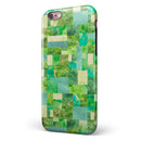 Green Watercolor Patchwork iPhone 6/6s or 6/6s Plus 2-Piece Hybrid INK-Fuzed Case
