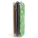Green Watercolor Patchwork iPhone 6/6s or 6/6s Plus 2-Piece Hybrid INK-Fuzed Case