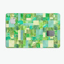 Green Watercolor Patchwork - Premium Protective Decal Skin-Kit for the Apple Credit Card