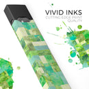 Green Watercolor Patchwork - Premium Decal Protective Skin-Wrap Sticker compatible with the Juul Labs vaping device