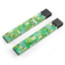Green Watercolor Patchwork - Premium Decal Protective Skin-Wrap Sticker compatible with the Juul Labs vaping device