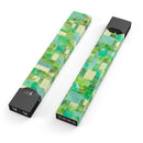 Green Watercolor Patchwork - Premium Decal Protective Skin-Wrap Sticker compatible with the Juul Labs vaping device