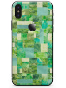 Green Watercolor Patchwork - iPhone X Skin-Kit