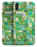 Green Watercolor Patchwork - iPhone X Skin-Kit