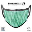 Green Watercolor Pattern - Made in USA Mouth Cover Unisex Anti-Dust Cotton Blend Reusable & Washable Face Mask with Adjustable Sizing for Adult or Child