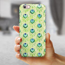 Green Watercolor Peacock Feathers iPhone 6/6s or 6/6s Plus 2-Piece Hybrid INK-Fuzed Case