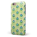 Green Watercolor Peacock Feathers iPhone 6/6s or 6/6s Plus 2-Piece Hybrid INK-Fuzed Case