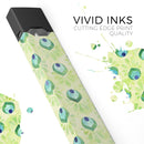 Green Watercolor Peacock Feathers - Premium Decal Protective Skin-Wrap Sticker compatible with the Juul Labs vaping device