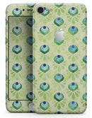Green Watercolor Peacock Feathers - Skin-kit for the iPhone 8 or 8 Plus