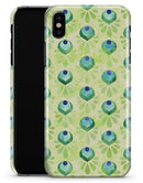 Green Watercolor Peacock Feathers - iPhone X Clipit Case