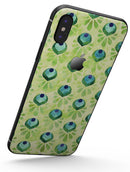 Green Watercolor Peacock Feathers - iPhone X Skin-Kit