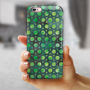 Green Watercolor Ring Pattern iPhone 6/6s or 6/6s Plus 2-Piece Hybrid INK-Fuzed Case