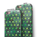Green Watercolor Ring Pattern iPhone 6/6s or 6/6s Plus 2-Piece Hybrid INK-Fuzed Case