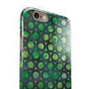 Green Watercolor Ring Pattern iPhone 6/6s or 6/6s Plus 2-Piece Hybrid INK-Fuzed Case