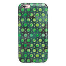 Green Watercolor Ring Pattern iPhone 6/6s or 6/6s Plus 2-Piece Hybrid INK-Fuzed Case