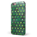 Green Watercolor Ring Pattern iPhone 6/6s or 6/6s Plus 2-Piece Hybrid INK-Fuzed Case