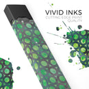 Green Watercolor Ring Pattern - Premium Decal Protective Skin-Wrap Sticker compatible with the Juul Labs vaping device