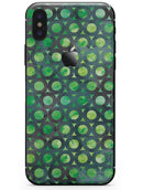 Green Watercolor Ring Pattern - iPhone X Skin-Kit