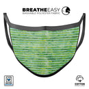 Green Watercolor Stripes - Made in USA Mouth Cover Unisex Anti-Dust Cotton Blend Reusable & Washable Face Mask with Adjustable Sizing for Adult or Child