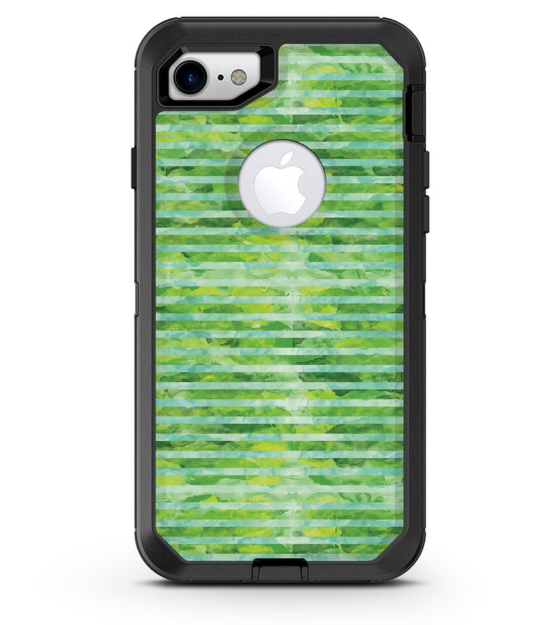 Green Watercolor Stripes - iPhone 7 or 8 OtterBox Case & Skin Kits