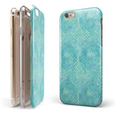 Green Watercolor Swirls and Diagonal Stripes Pattern iPhone 6/6s or 6/6s Plus 2-Piece Hybrid INK-Fuzed Case